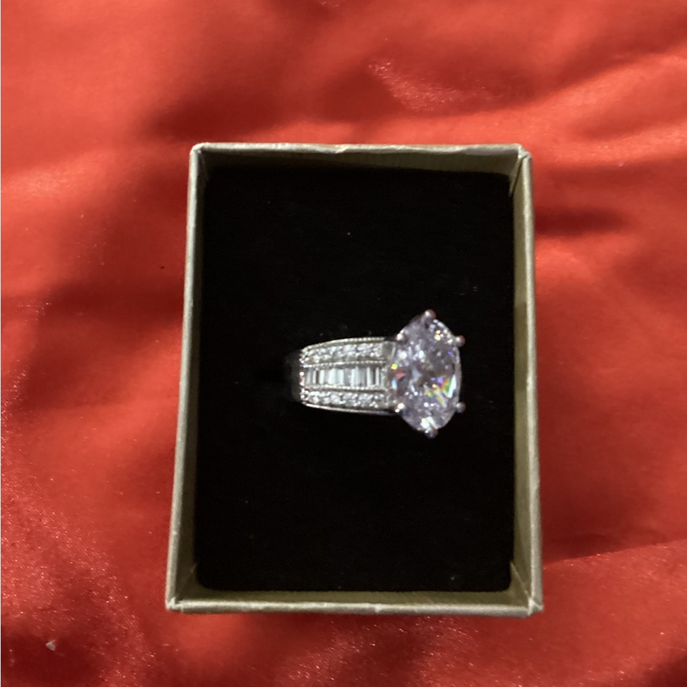 SOLD OUT!!!Elegant Simulated Diamond Silver Ring ( Size:7) - Picture 2 of 5